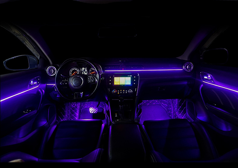 Foreign trade car atmosphere lamp car atmosphere lamp non-breaking acrylic LED magic color dynamic invisible atmosphere lamp