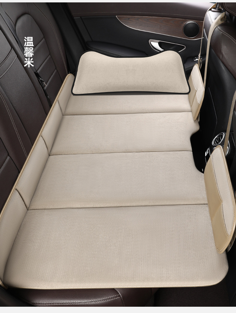 New Double-Sided Car Travel Bed, Portable Travel Car Mattress for Sleeping with Headrest, Foldable Bed for the Back Seat of the Car