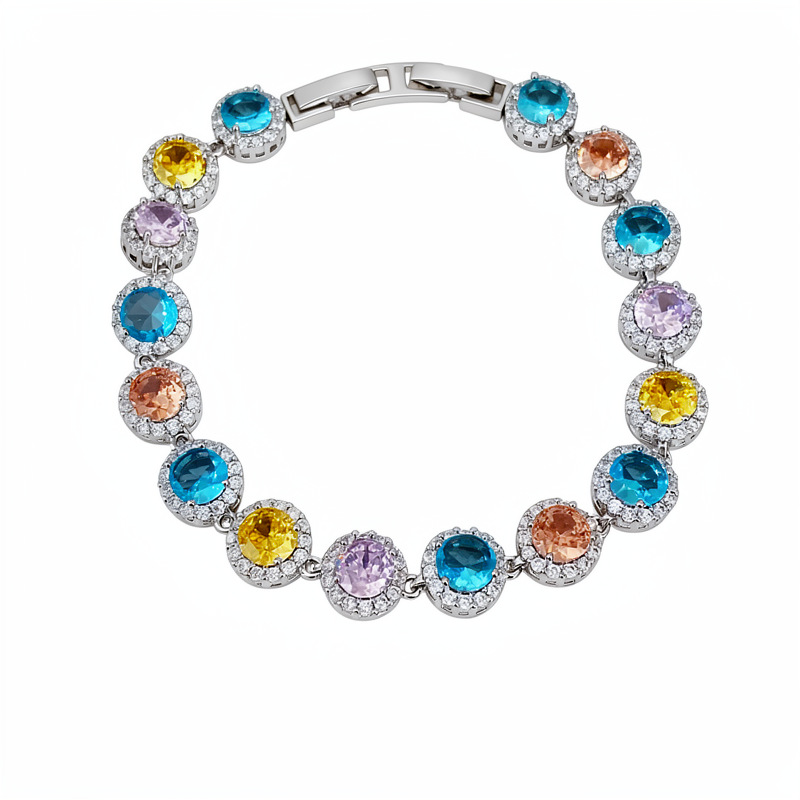 Personalidad temperamento pulsera de hebilla redonda de piedra de silicio ligera lujo nicho pulsera de alta sensación de moda exquisita joyería de mano versátil