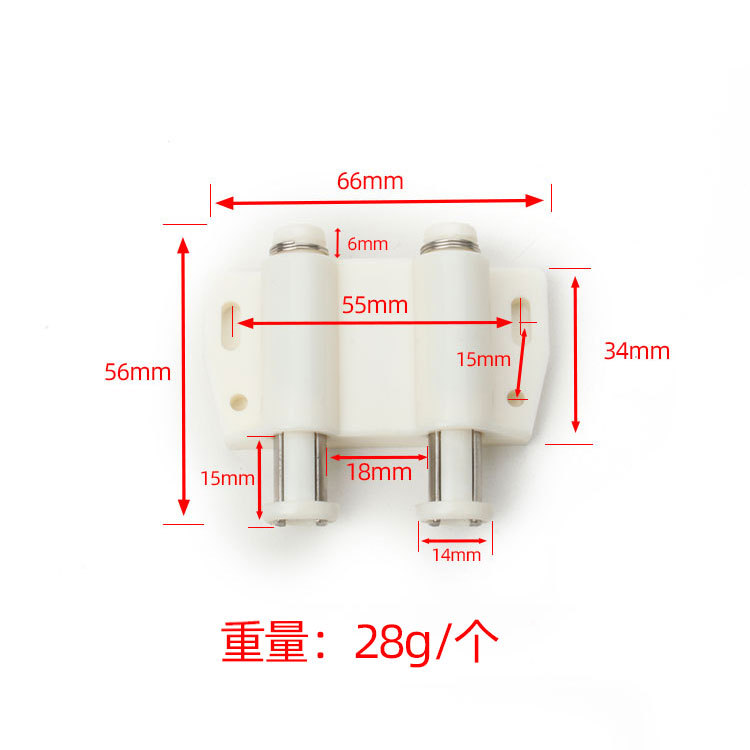 Moderno y simple ABS puerta de gabinete de plástico, puerta de gabinete de rebote, puerta de madera, tipo de prensa, imán, toque magnético, fuerte succión de puerta magnética