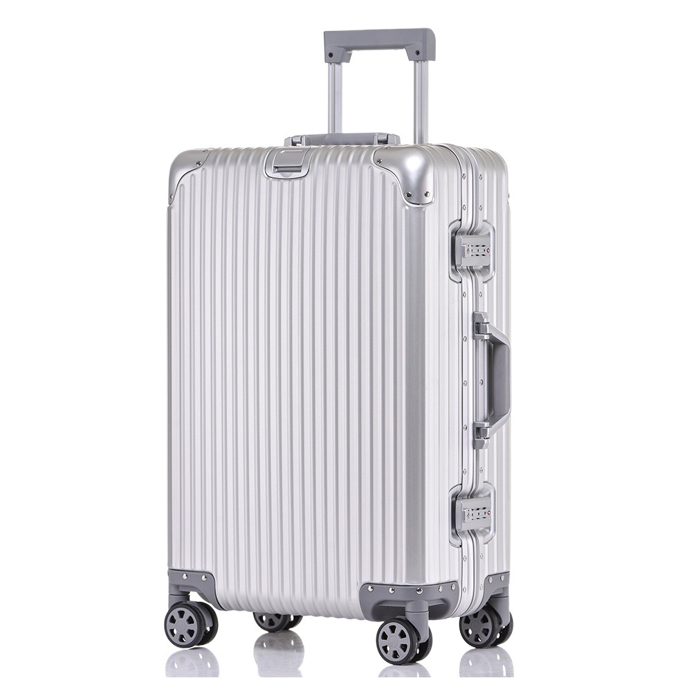 Todo-aluminio magnesio equipaje marco de aluminio caja de la carretilla caja de equipaje contraseña caso 20 pulgadas de embarque 24 de alto valor de una sola pieza de entrega