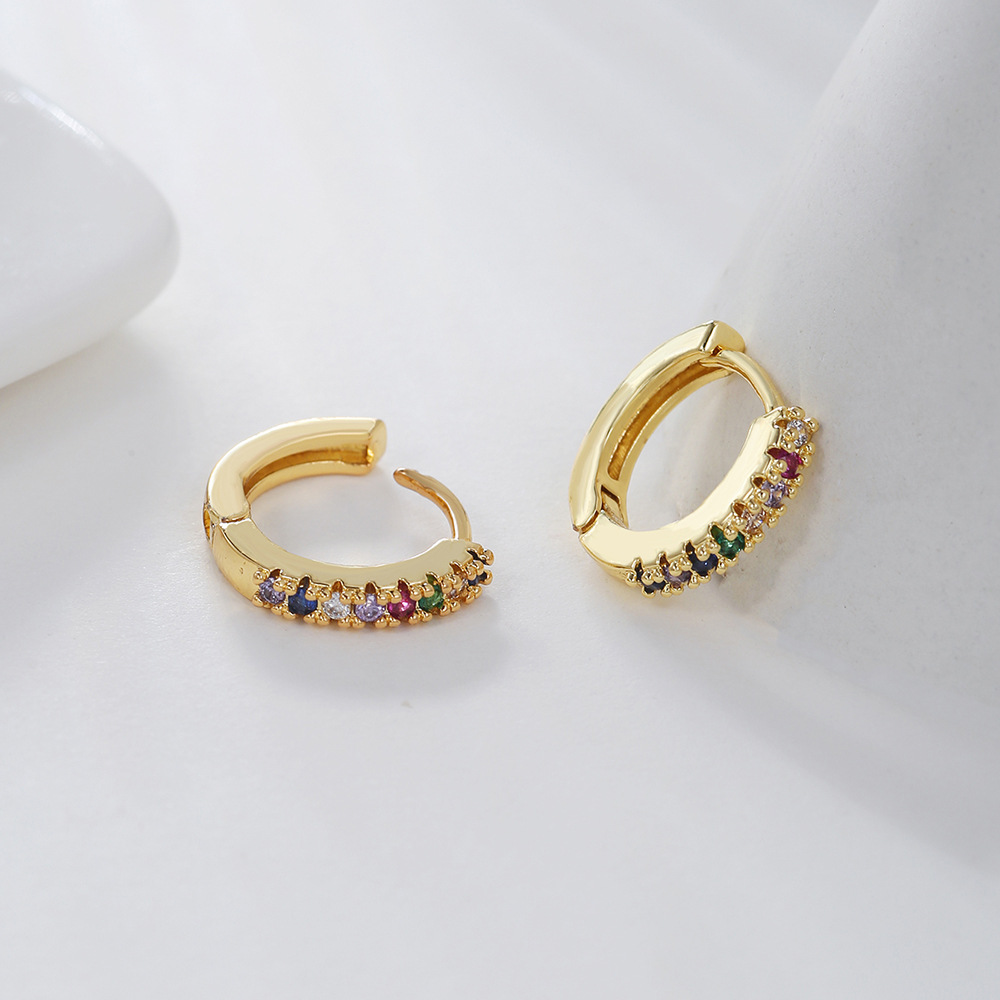 Fashion Geometric Copper Plating Zircon Earrings 1 Pair