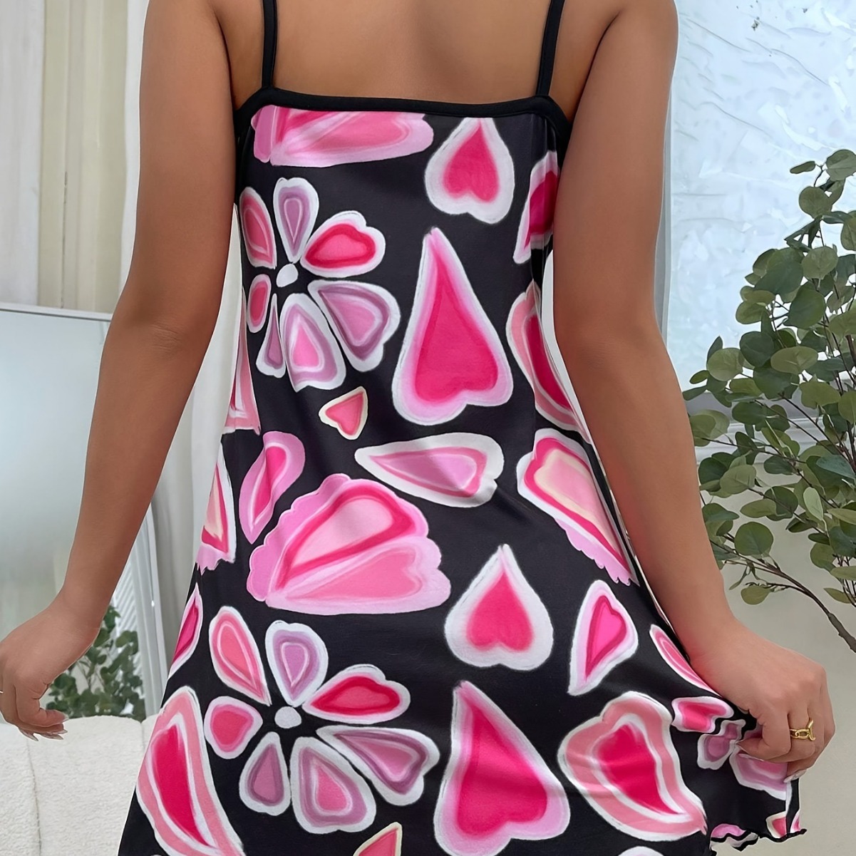 Vestido de camisón de honda para mujer, cabestrillo de primavera y verano, ropa de casa de seda de leche de longitud media, pijama de honda sexy para niña de talla grande