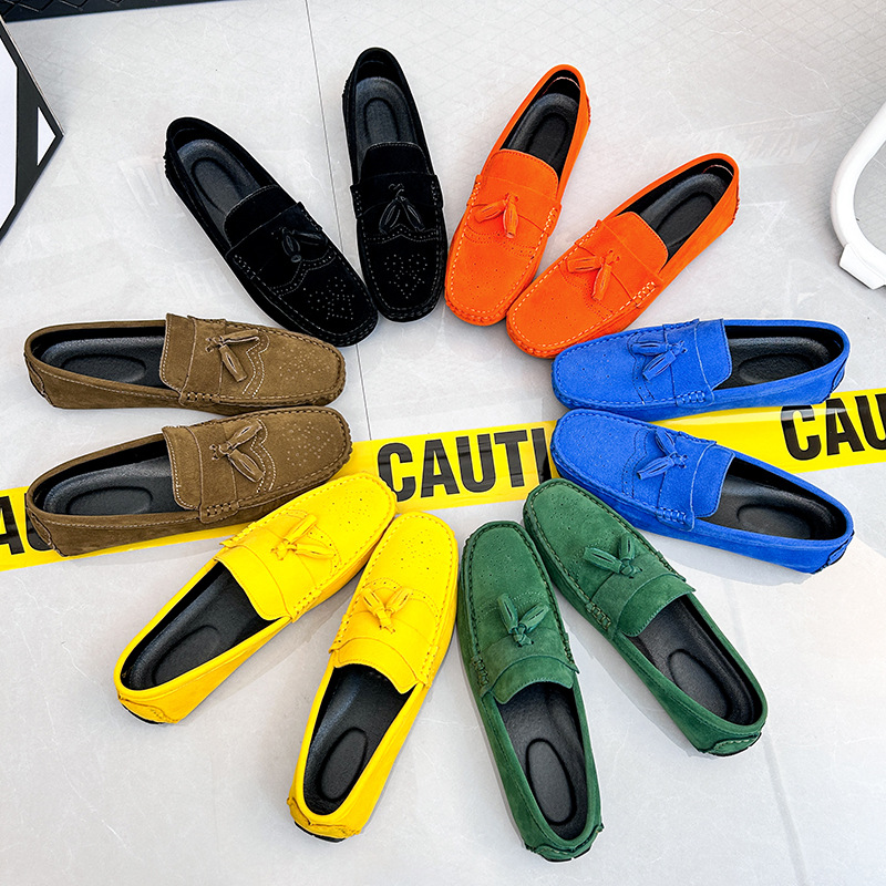 Chaussures décontractées homme loafers en cuir style conduite_voghion.com