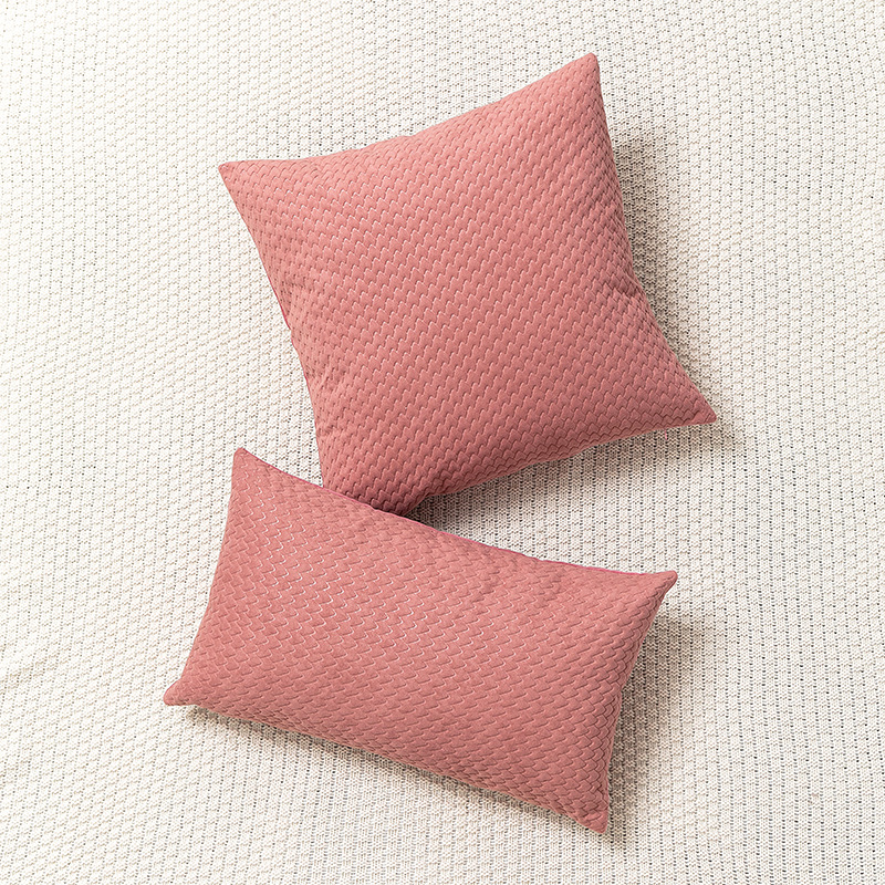 New Nordic Simple Dutch Velvet Three-Dimensional Embossed Twill Large Pillow Cushion Sofa Waist Pillowcase_voghion.com