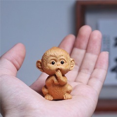 崖柏木生肖猴手把件实木小猴子木雕随身把玩动物小摆件文玩把玩件