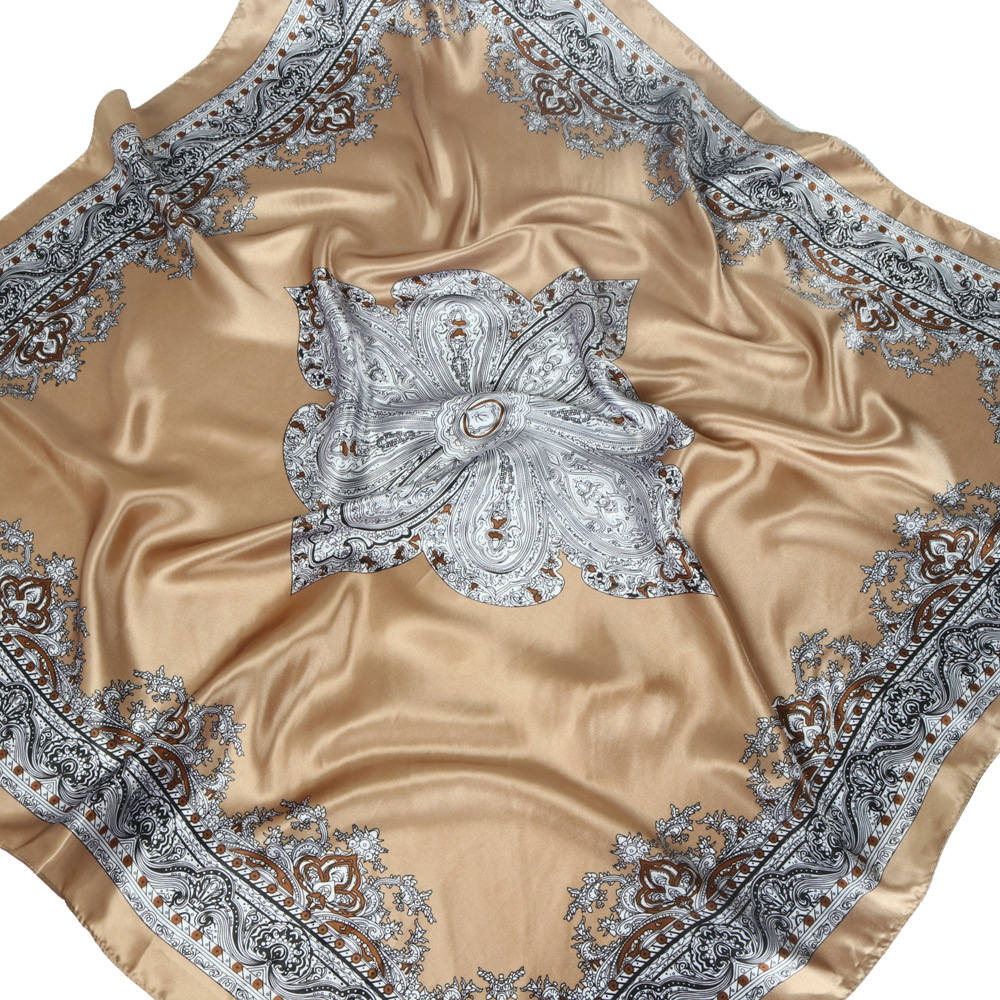 Printing Pattern Women's Vintage Style Ethnic Style Printing Polyester Satin Silk Scarf Kerchief