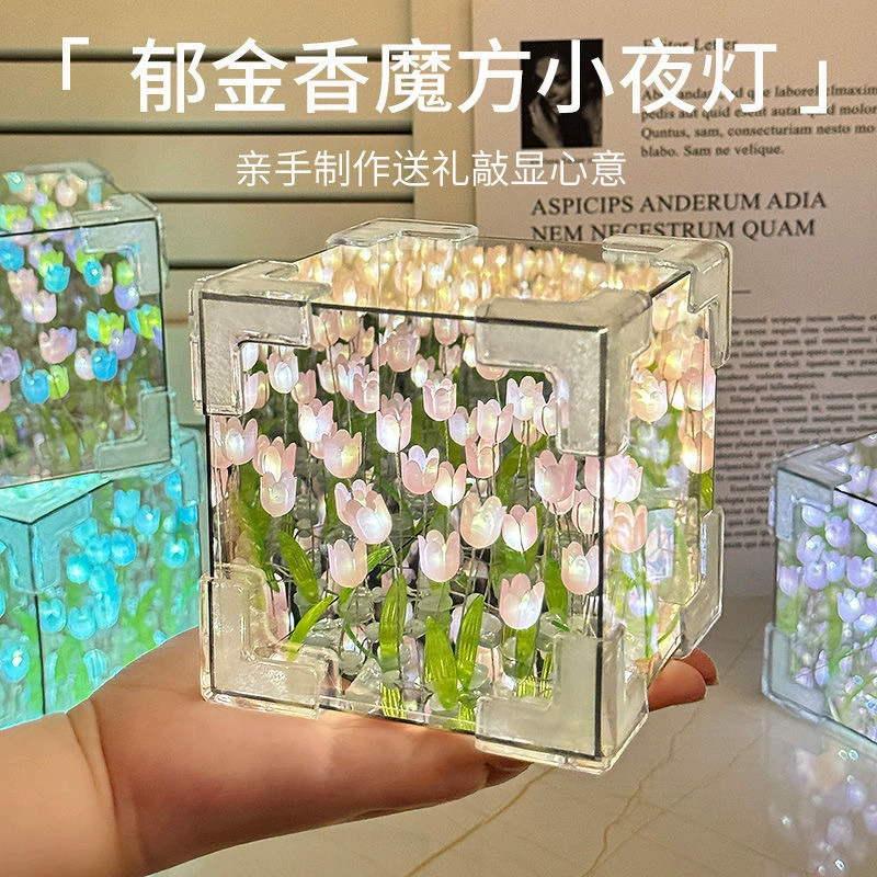 Rubik's cube, atmospheric night light, DIY, Birthday gift, for beloved
