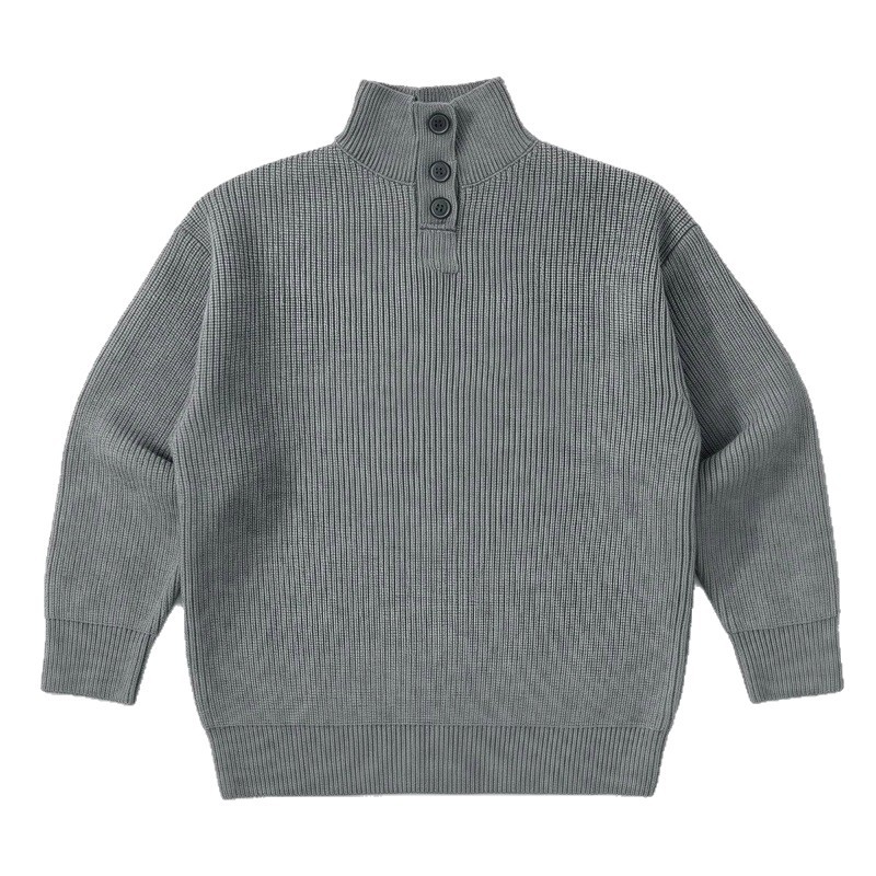 Comercio exterior de moda europea y americana camiseta roja de cuello medio alto para hombres moda simple perezosa versátil nuevo estilo