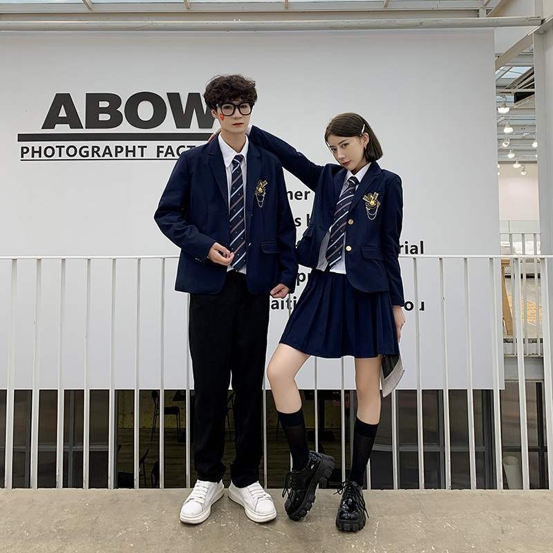 Graduation school uniform JKDK uniform male and female students long sleeve class uniform British college style school for high school students suit