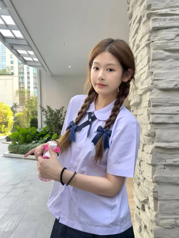 jk制服套装泰国校服娜诺短袖泰式衬衫学院风班服女夏初高中毕业服|undefined