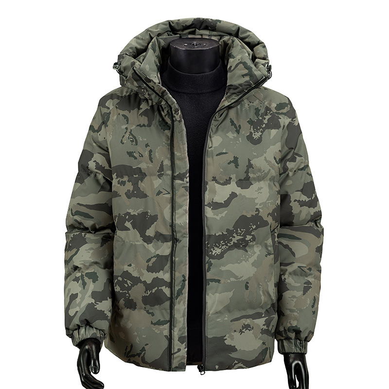 Cross-Border Customized European Size Camouflage Cotton Coat for Men Winter New Loose Hooded Cotton Jacket Casual Cotton Jacket Men's Jacket