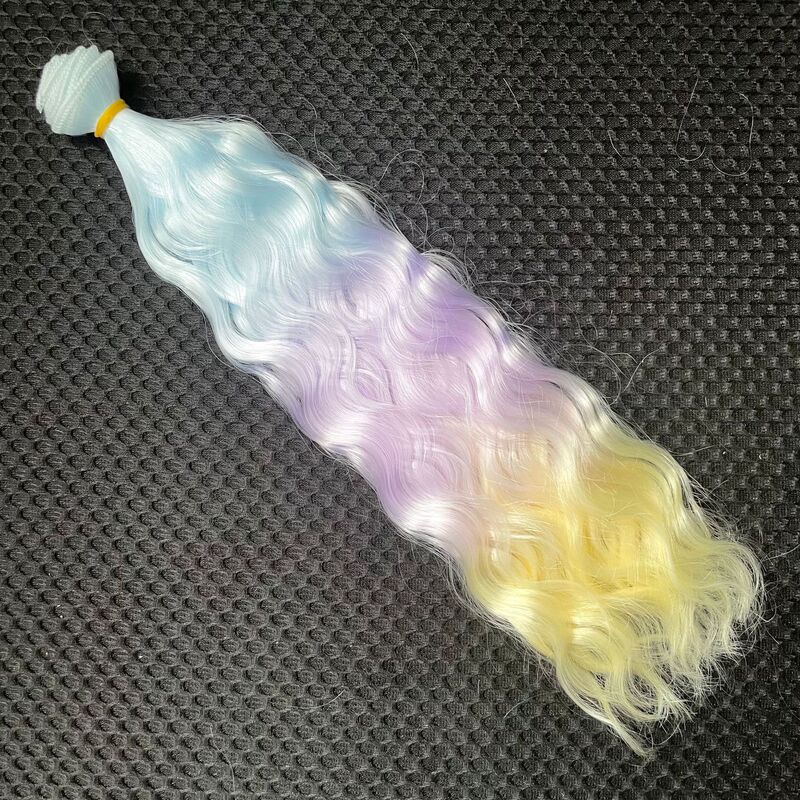 BJD cotton doll wig hair row golden milk silk soft silk high temperature silk dyed gradient curly hair row