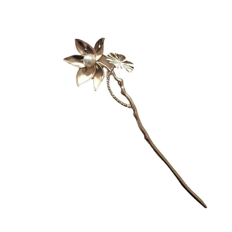 Jiaxiang de alta calidad pinzas de pelo de lótus material de paquete Ginkgo biloba pinzas de pelo de lótus pinzas de pelo de ropa china