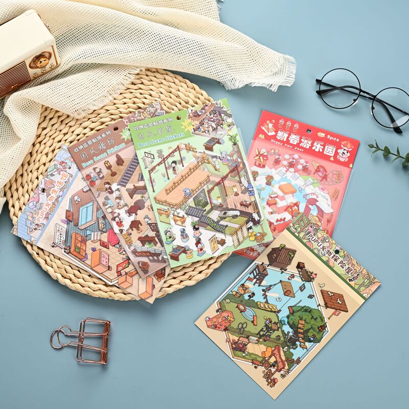 Pet Large-Scale Town Landscape Stickers in Stock DIY Handmade Collage Miniature Scene Stress-Relief Journal Stickers Customizable Pet Large-Scale Town Landscape Stickers in Stock DIY Handmade Collage Miniature Scene Stress-Relief Journal Stickers Customizable