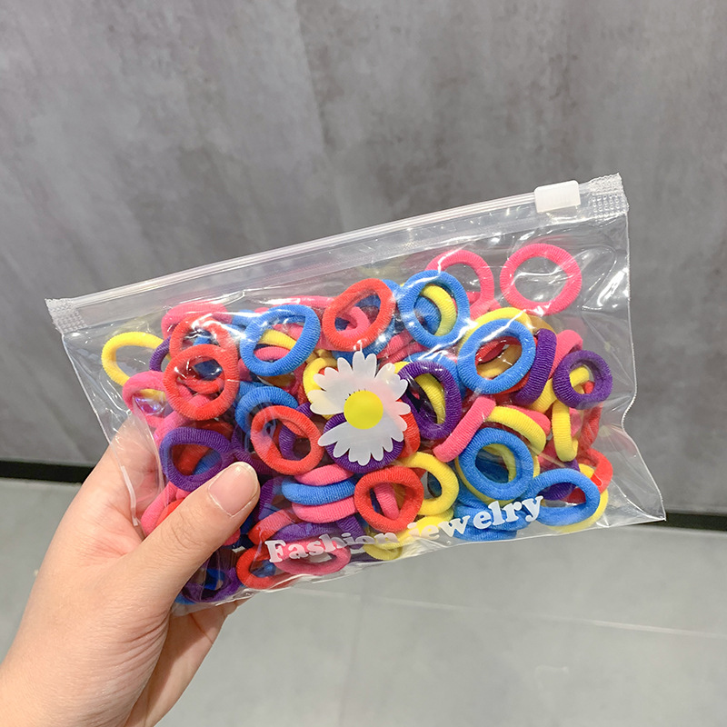 El anillo de la toalla del pelo de la banda del pelo del pulgar no lastima el pelo banda de goma elástica alta accesorios lindos para el cabello cuerda de pelo pequeña para niñas