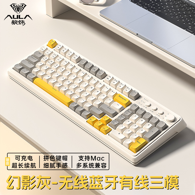 Wolf Spider S99 キーボード ワイヤレス Bluetooth 有線 3モード メカニカル風 ゲーミング オフィス パソコン汎用 RGBライト|undefined