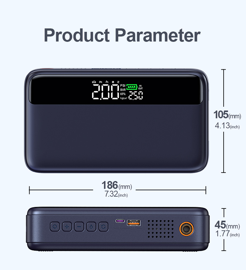 【N33】Cross-Border Car Emergency Starting Power Supply, Air Pump, Integrated Power Supply, Multi-Functional Portable Battery Ignition