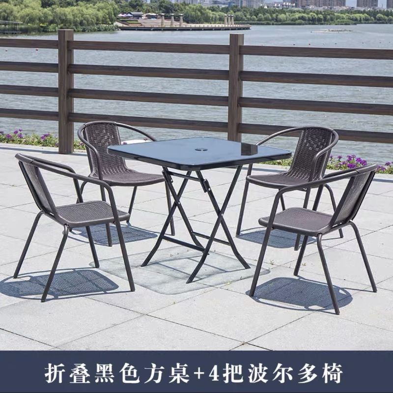 户外桌椅带伞组合庭院露天花园桌椅三件套家用室外休闲阳台小桌椅|undefined