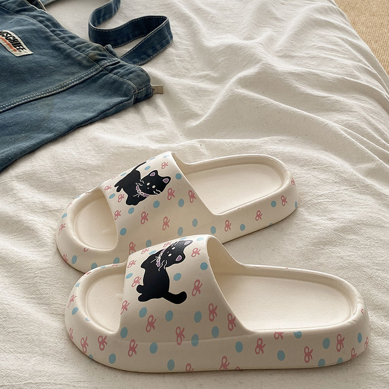 Slip-on Slippers Women's Thick-soled Bathroom Non-slip Home Indoor Eva Summer Outfit Sandals and Slippers Women's Soft Slippers