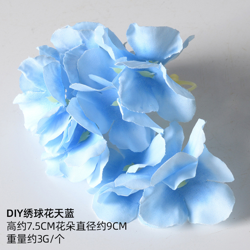 Simulación de flores azules DIY accesorios de cabeza de flores material de boda flor de flor flor flor de flor flor flor de pecho de flor de cabeza pared en el viento