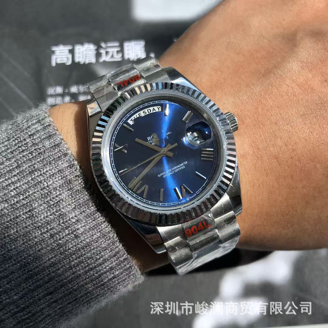 Comercio exterior transfronterizo negro DD diario de domingo mesa de juego verde reloj mecánico automático reloj de hombre reloj calendario doble