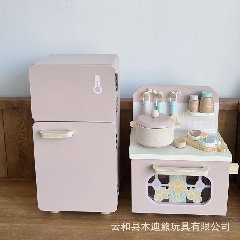 儿童过家家木制厨房仿真厨具做饭冰箱洗衣机烤箱套装餐厨具玩具|undefined