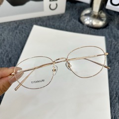 高品質純チタン眼鏡レディース子猫目ファッション個性潮超軽量丹陽眼鏡メガネ