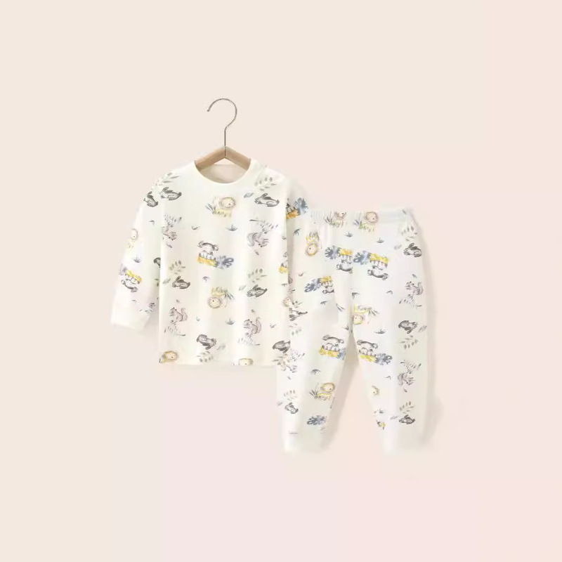 Children's Autumn Clothes and Trousers Split suit Spring and Autumn Home Clothes Underwear Pajamas 73-140 Two-Piece Set