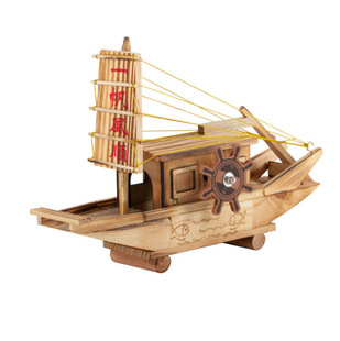 Scenic spot hot selling children's toy boat model Wood music sailboat wooden crafts ornaments