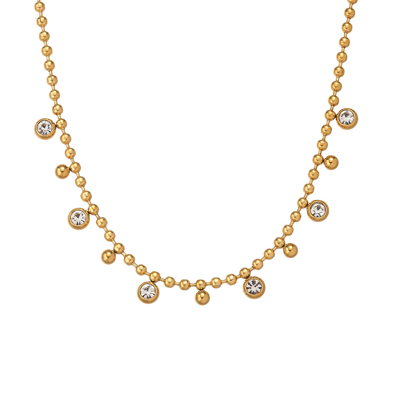 Holiday, Daily Occasion Wholesale Jewelry Classic Style Geometric Titanium Steel Plating Ball Chain Necklace