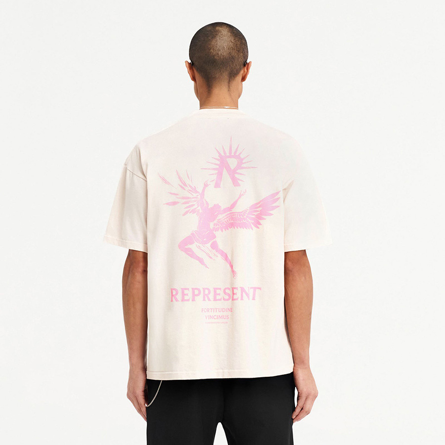 Marca de moda transfronteriza REPRESENT sol ala dios personaje lema logo hombre suelto casual camiseta de manga corta