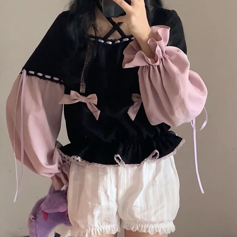 (エプロンなし)リトルウィッチロリータデザインロリータドレス小花スカート甘いソフトガール|undefined