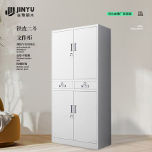 中二斗铁皮柜子办公文件柜不锈钢加厚多层抽屉式存储柜带锁档案柜