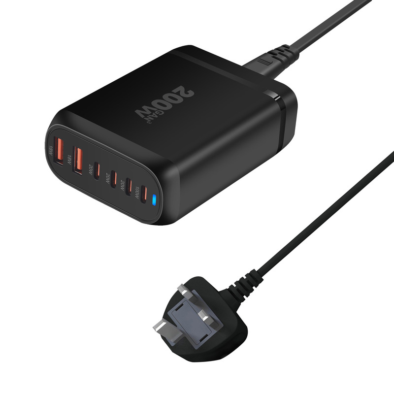 200W窒化ガリウム3A3CマルチポートPD充電器200Wデスクトップ充電器越境6ポート新型PDデスクトップ充電器|undefined