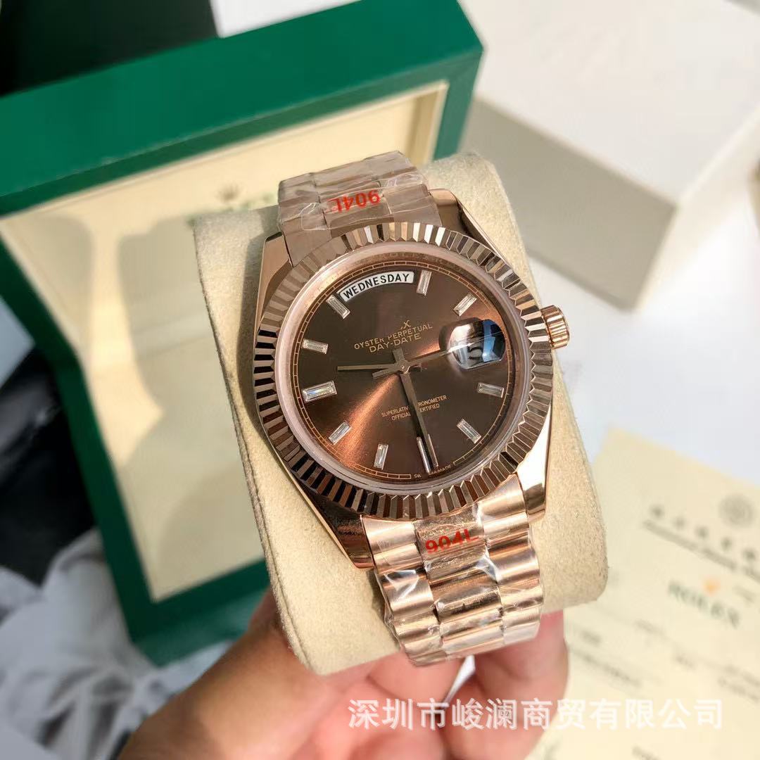 Comercio exterior transfronterizo negro DD diario de domingo mesa de juego verde reloj mecánico automático reloj de hombre reloj calendario doble