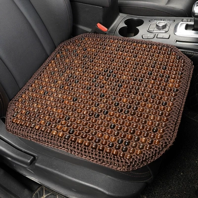Summer new Bodhi car waist support car waist support backrest breathable hand-woven wooden bead seat waist pad (Cool pad) - bodhi-card-network-black-card-bead-square-mat