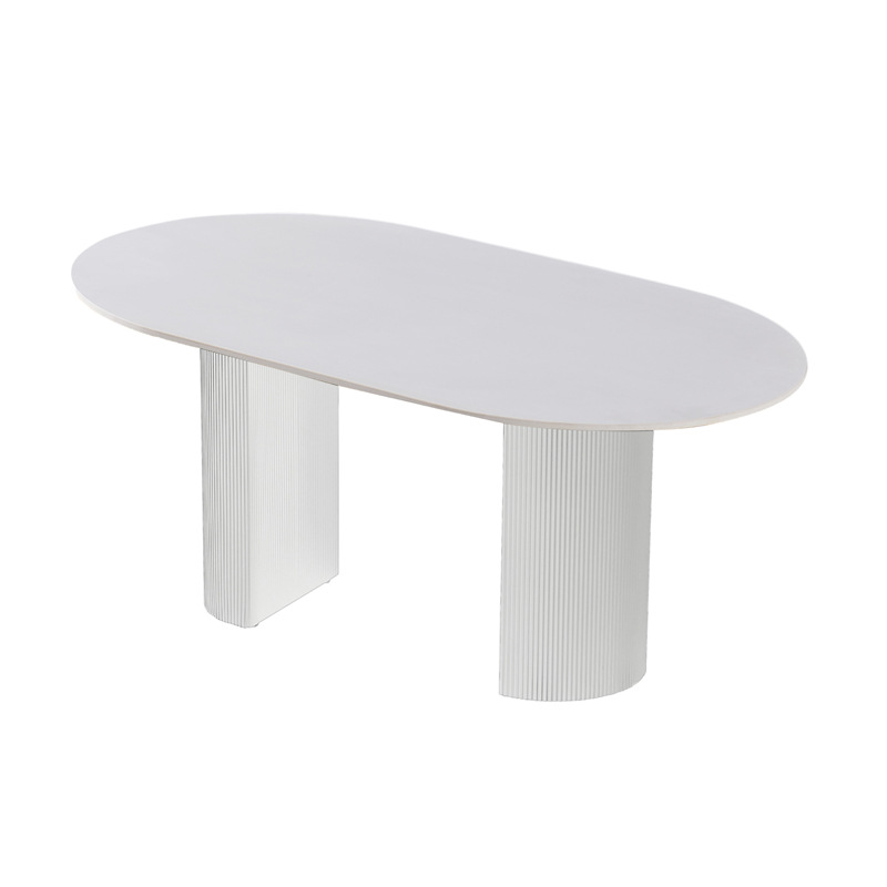 Mesa de comedor de roca semicircular, mesa de comedor de lujo ligera italiana, mesa de comedor de pequeño tipo, mesa de comedor doméstica moderna y simple.