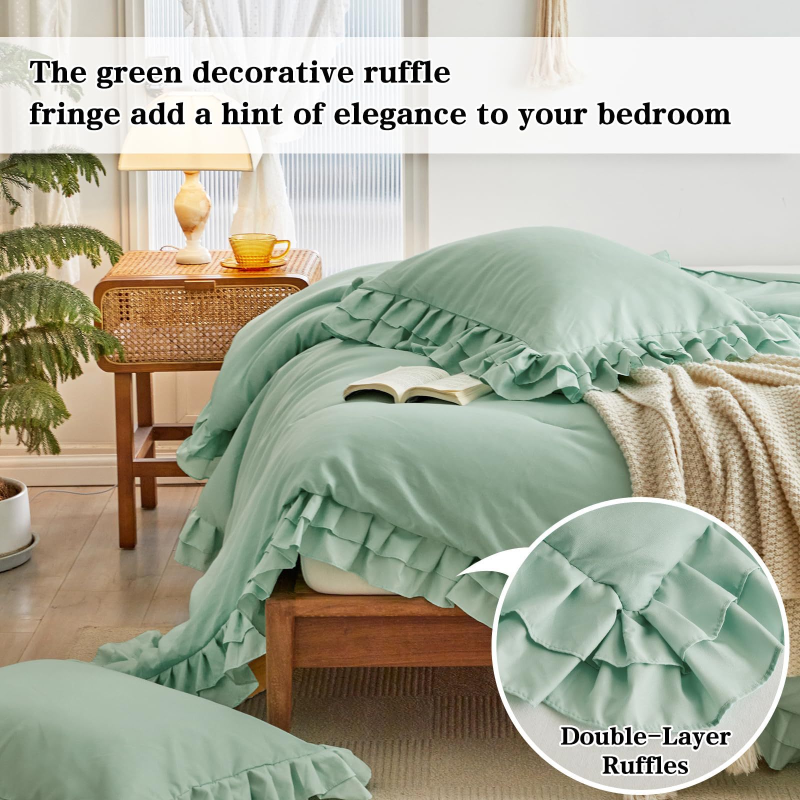 Green Queen(1 Comforter + 2 Pi