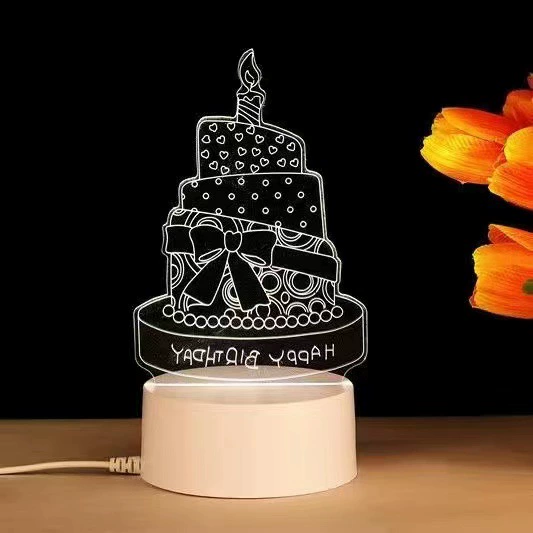 LED-ночник Creative Touch, питание USB/батарейки, 3D-акриловый дизайн, 15×5,5×20,5 см