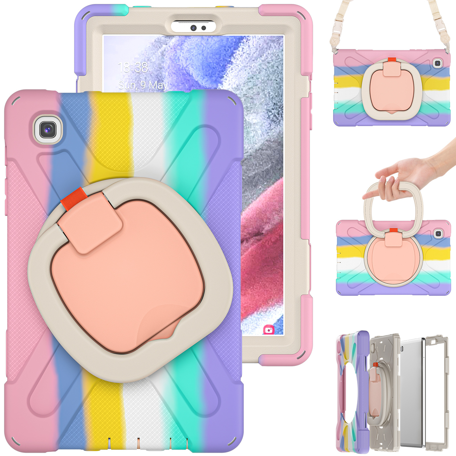 适用于三星TabA7 lite平板保护套T860旋转手环支架T505平板保护壳