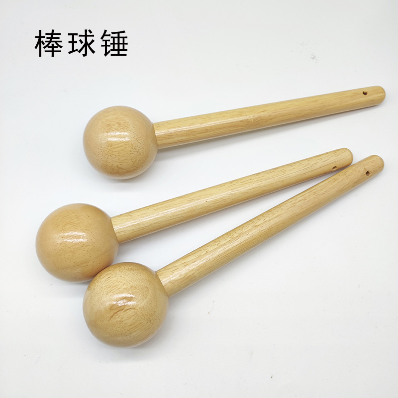 Spot rubber wood baseball hammer solid wood matchstick round wooden stick round ball wooden pole hole board accessories small wooden stick