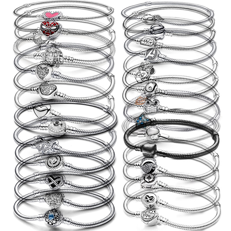 Panjia's New Silver-Plated Snake Bone Chain Wolf Head Surround Halo Bracelet叩 Kidsren's Bracelet Holiday Wedding Birthday Gift