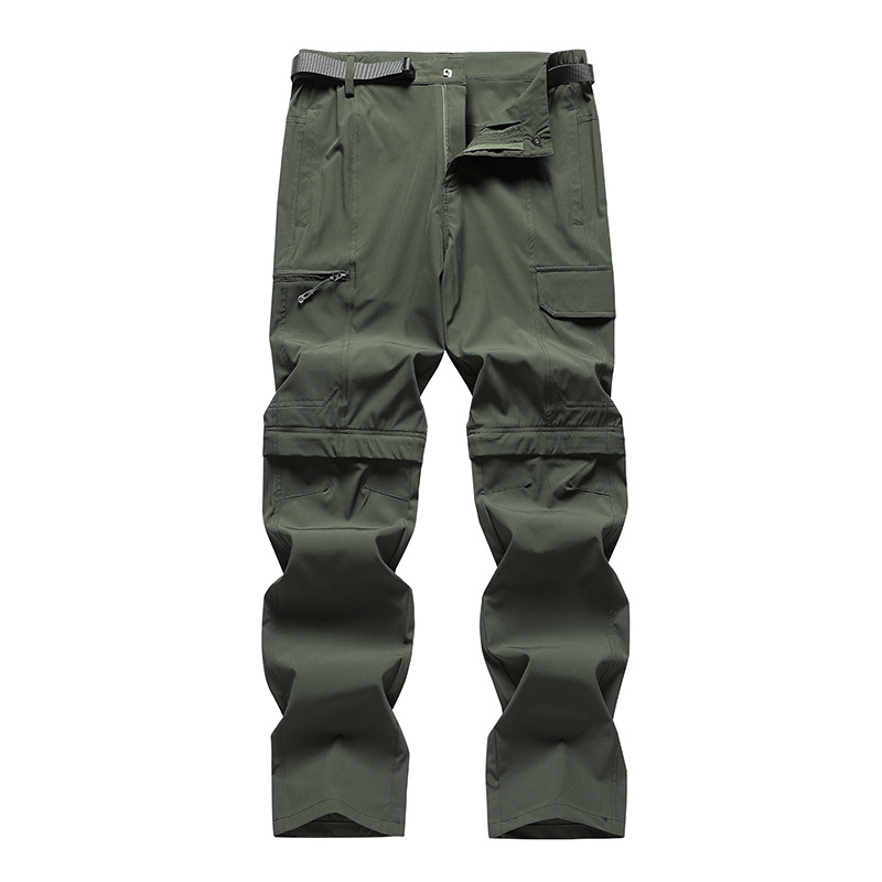 Workwear Casual Pants Men's Summer Outdoor Hiking Elastic Quick-drying Hiking Pants Two-piece Detachable Pants Soft Shell Pants