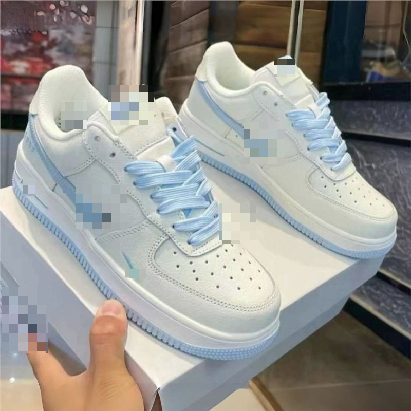 Original Af1 Air Force One Small Swoosh Sky Blue Casual University Double Swoosh White Blue Trendy Sneakers Campus Original Af1 Air Force One Small Swoosh Sky Blue Casual University Double Swoosh White Blue Trendy Sneakers Campus