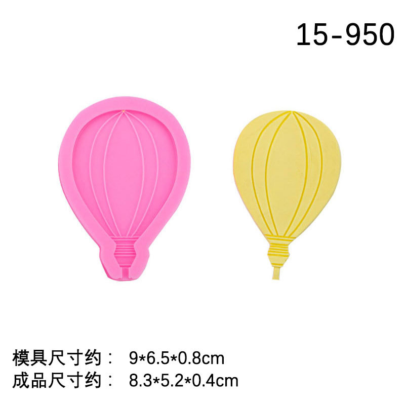 4 globo de aire caliente nube arco iris de silicona molde fondant pastel de chocolate decoración DIY arcilla epoxi decoración molde