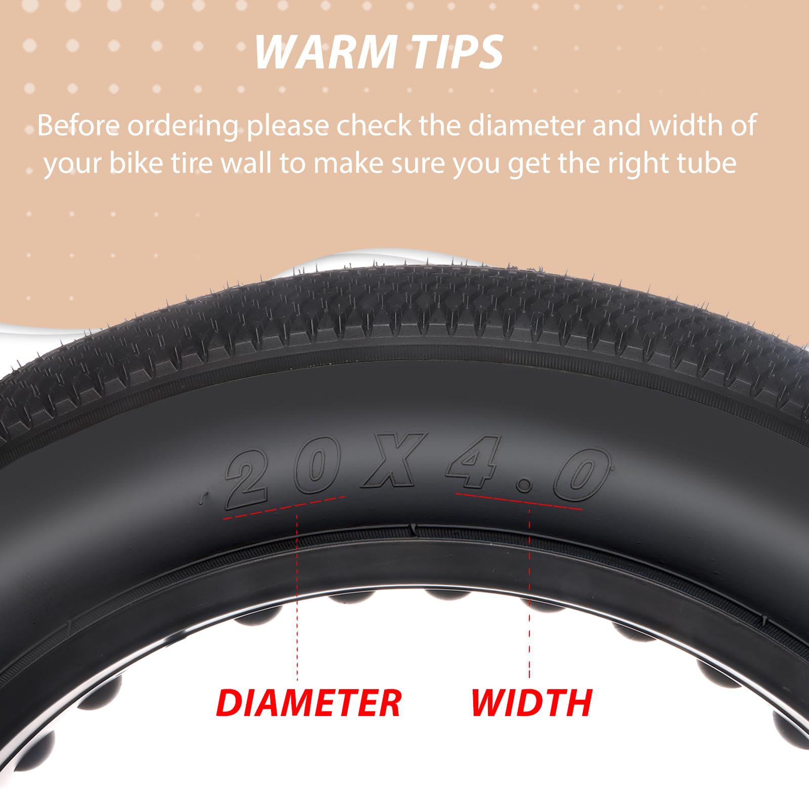 20X4.0 Electric Bicycle Fat Tire Inner Tube Butyl Rubber Inner Tube Thickened Off-Road Snow Bike Accessories