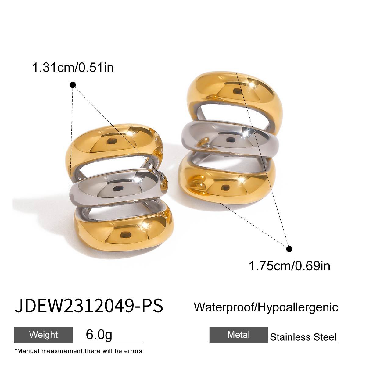 JEDING Europa y América de acero inoxidable de color hueco no agujero de alto nivel nicho pendientes de acero de titanio pendientes transfronterizos