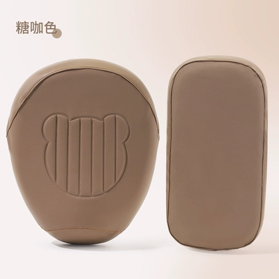 Electric car cushion, Rhine 80 electric bicycle seat - embossed-bear-front-seat-cover-rear-seat-cover-sugar-coffee-color