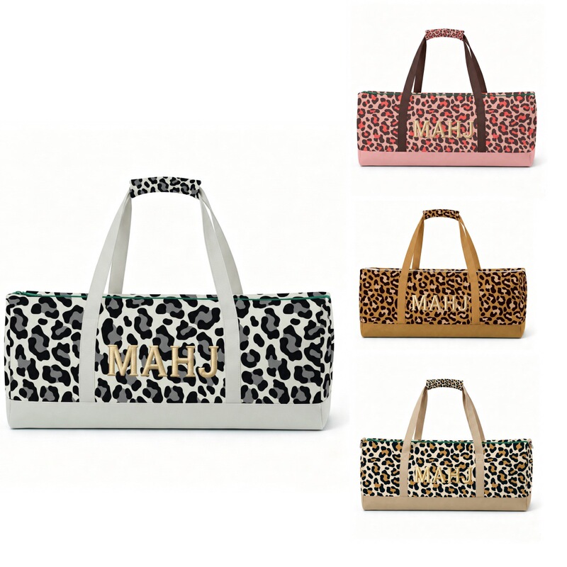 Amazon's new leopard print mahjong bag is a large-capacity, multi-functional handbag, convenient for travel and as a toiletry and makeup bag Amazon's new leopard print mahjong bag is a large-capacity, multi-functional handbag, convenient for travel and as a toiletry and makeup bag